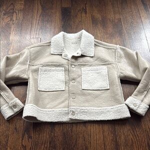 Tractr Cream Sherpa Jacket